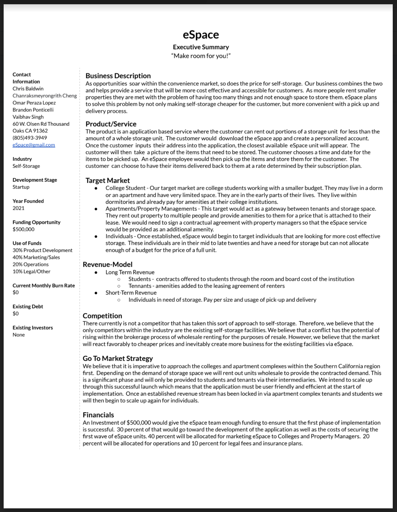 Exec Summary